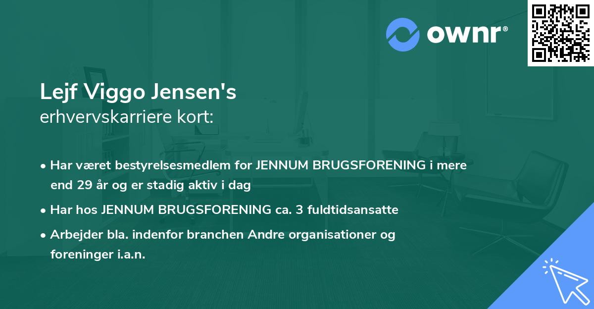 Lejf Viggo Jensen's erhvervskarriere kort