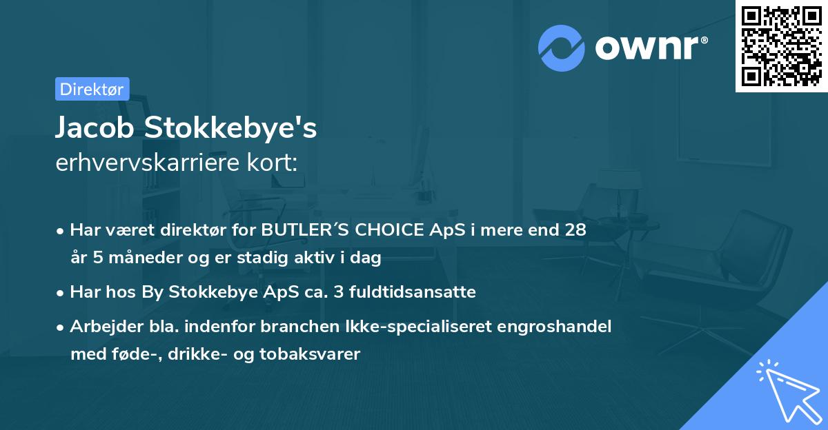 Jacob Stokkebye's erhvervskarriere kort