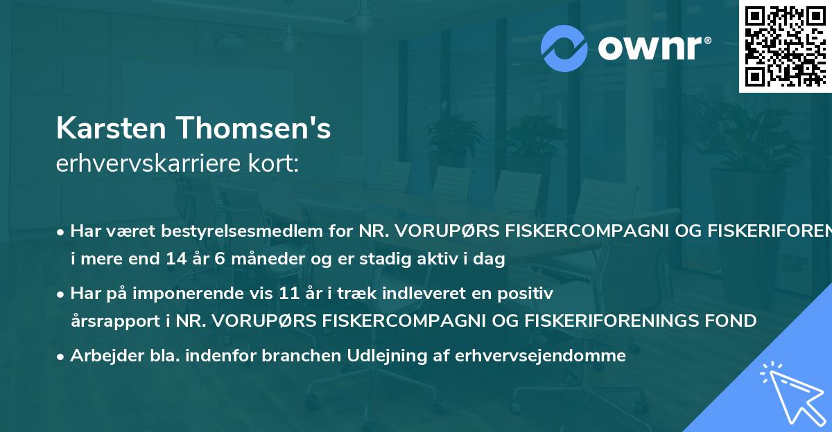 Karsten Thomsen's erhvervskarriere kort