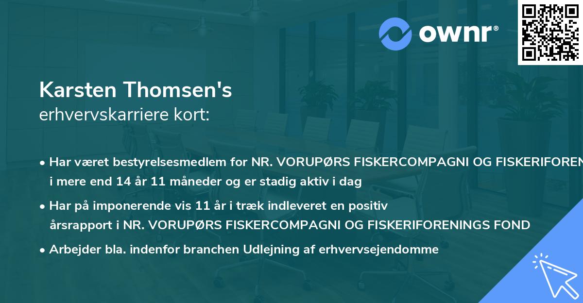 Karsten Thomsen's erhvervskarriere kort