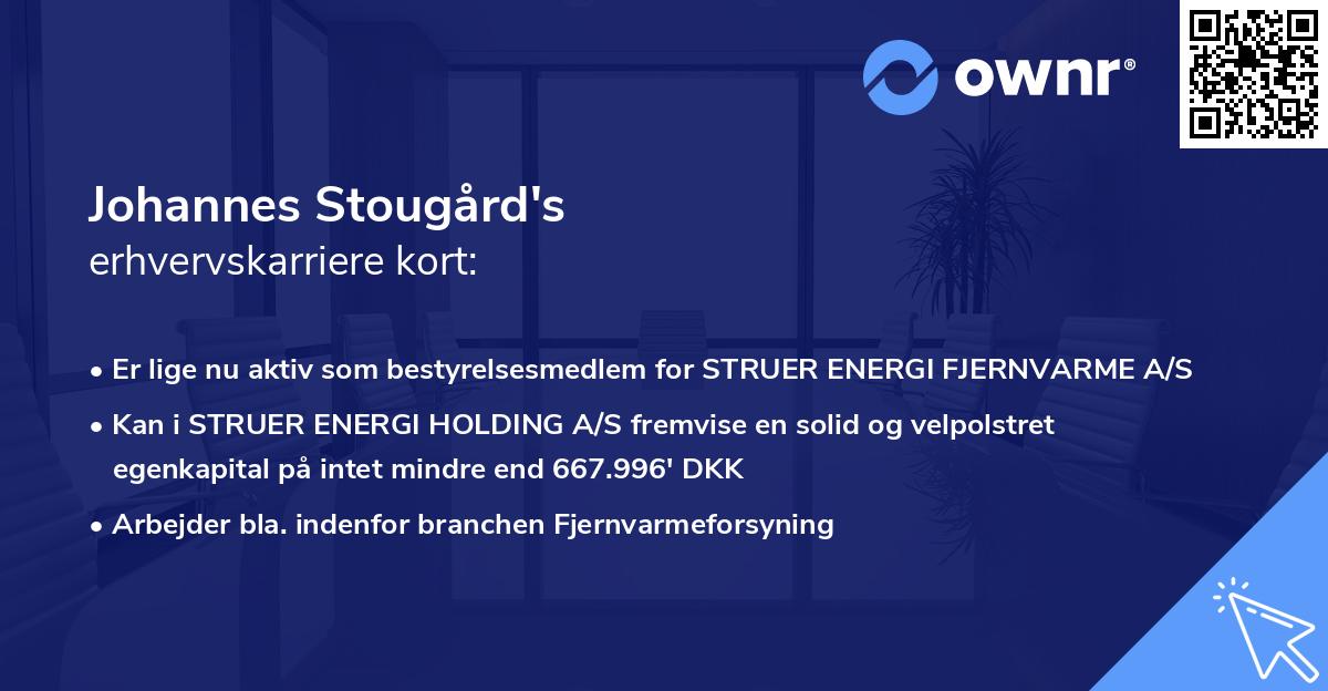 Johannes Stougård's erhvervskarriere kort