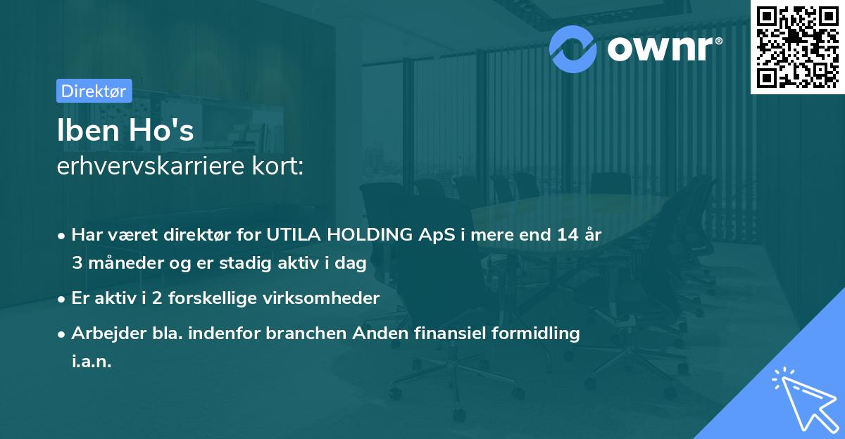 Iben Ho's erhvervskarriere kort