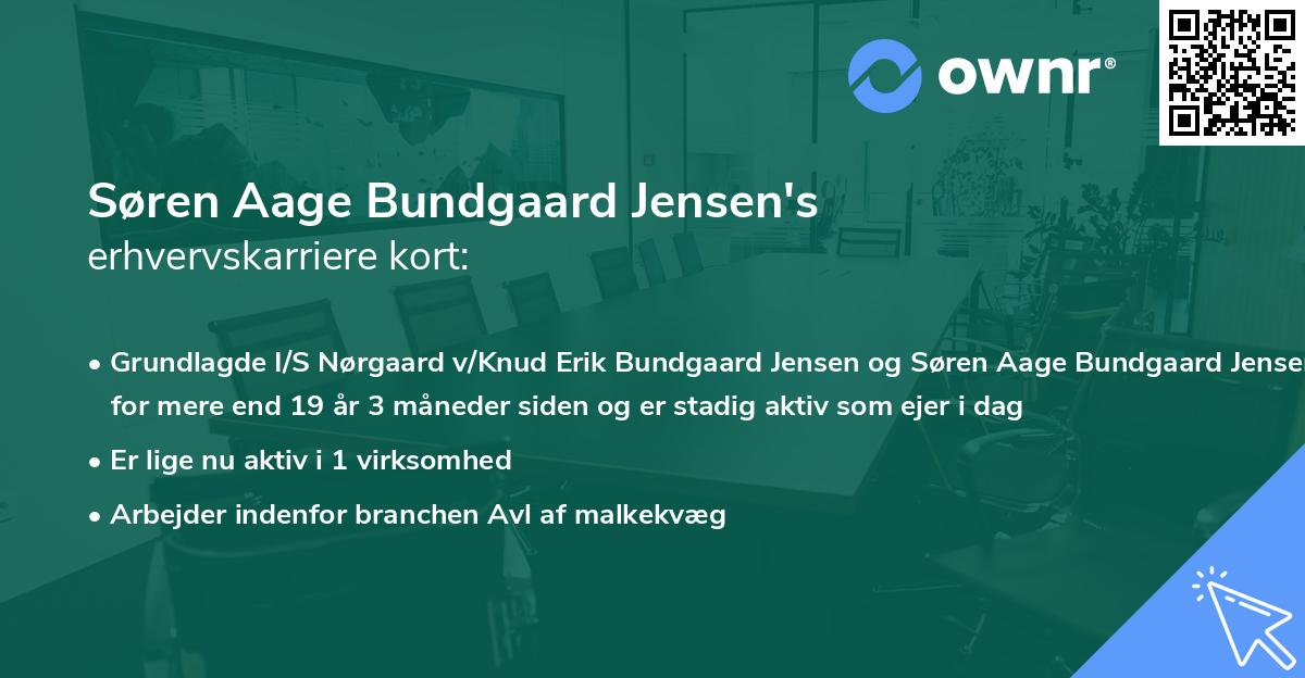 Søren Aage Bundgaard Jensen's erhvervskarriere kort