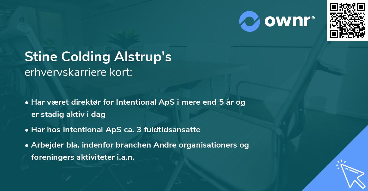 Stine Colding Alstrup's erhvervskarriere kort