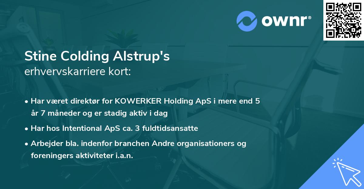 Stine Colding Alstrup's erhvervskarriere kort