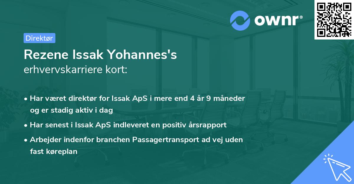 Rezene Issak Yohannes's erhvervskarriere kort