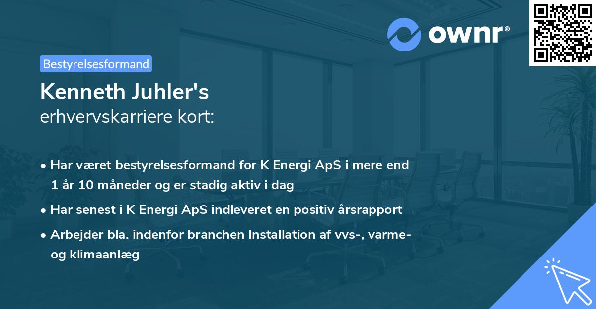 Kenneth Juhler's erhvervskarriere kort