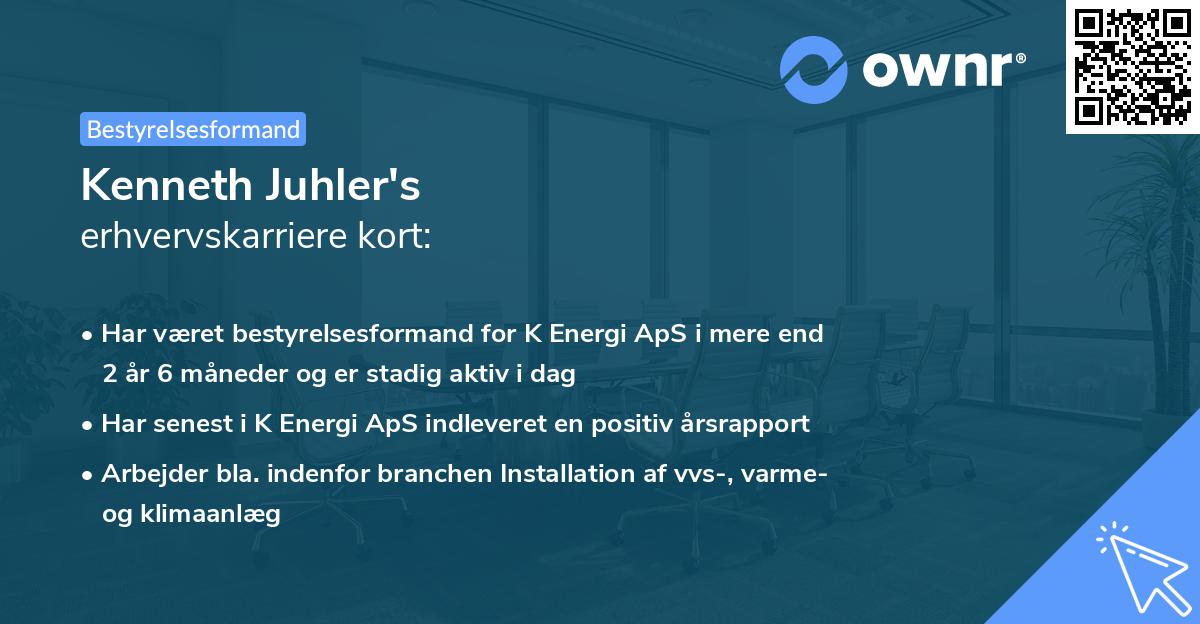Kenneth Juhler's erhvervskarriere kort