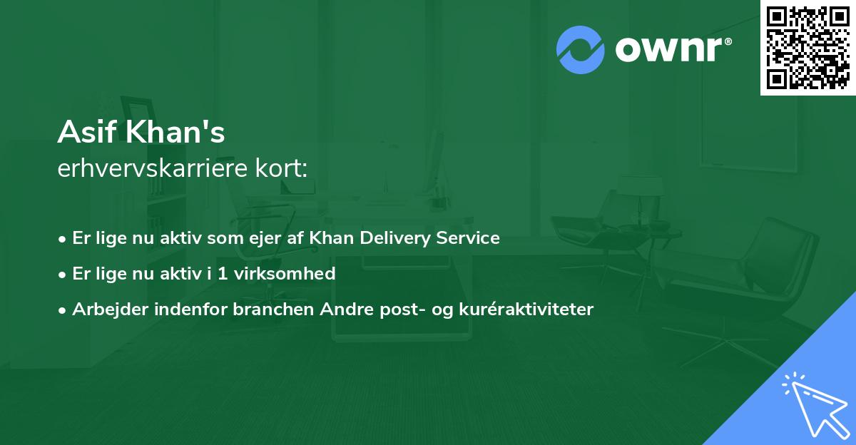 Asif Khan's erhvervskarriere kort