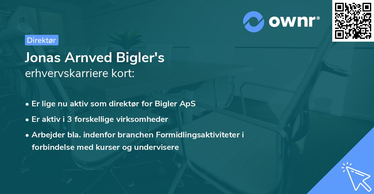 Jonas Arnved Bigler's erhvervskarriere kort