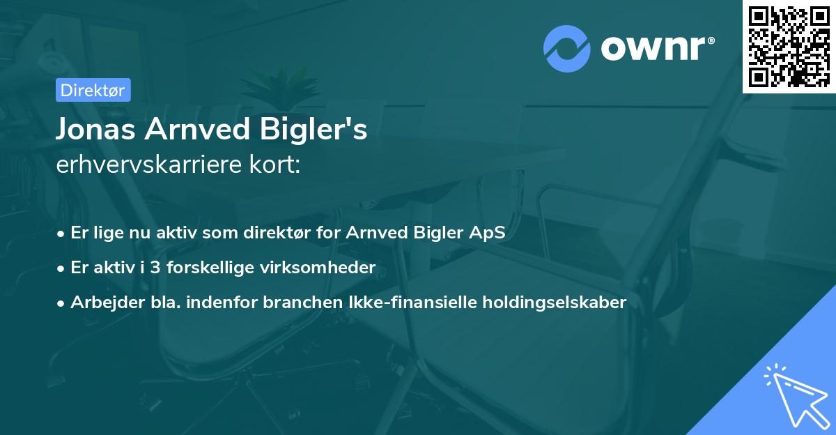 Jonas Arnved Bigler's erhvervskarriere kort