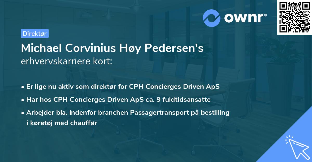 Michael Corvinius Høy Pedersen's erhvervskarriere kort