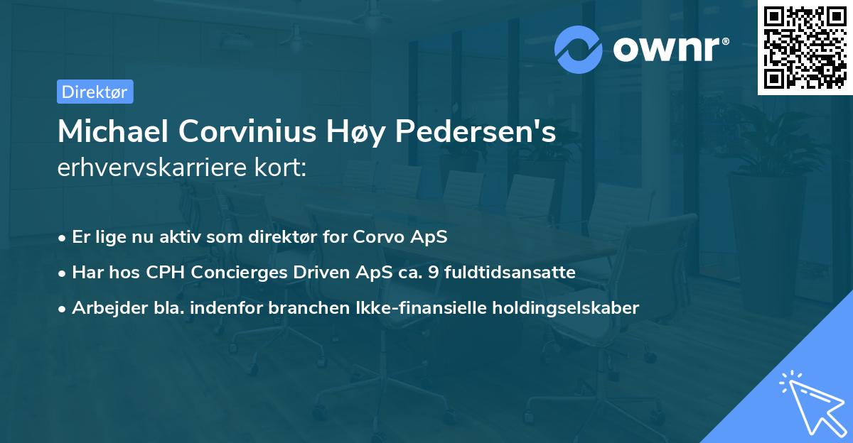 Michael Corvinius Høy Pedersen's erhvervskarriere kort