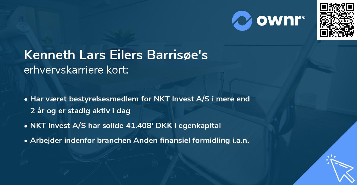 Kenneth Lars Eilers Barrisøe's erhvervskarriere kort