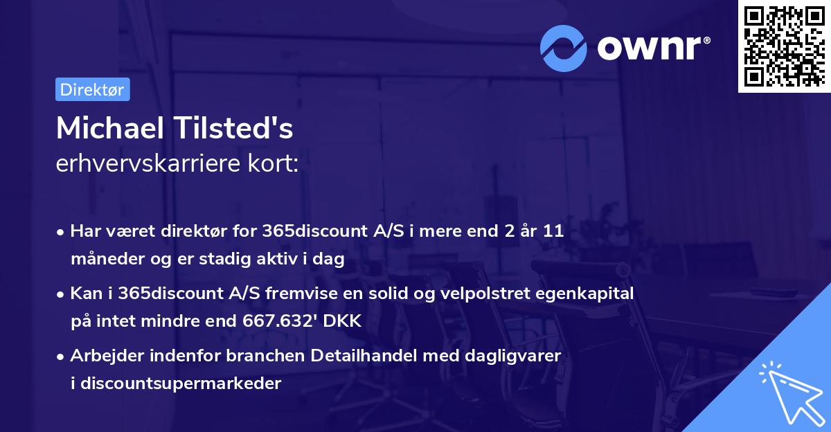 Michael Tilsted's erhvervskarriere kort