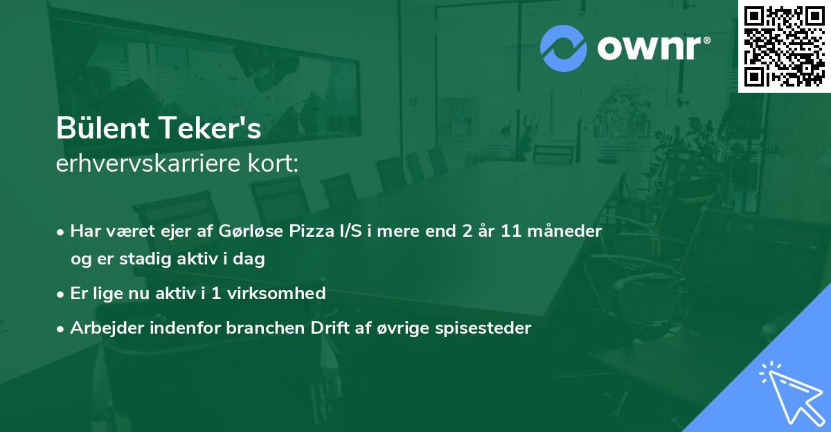 Bülent Teker's erhvervskarriere kort