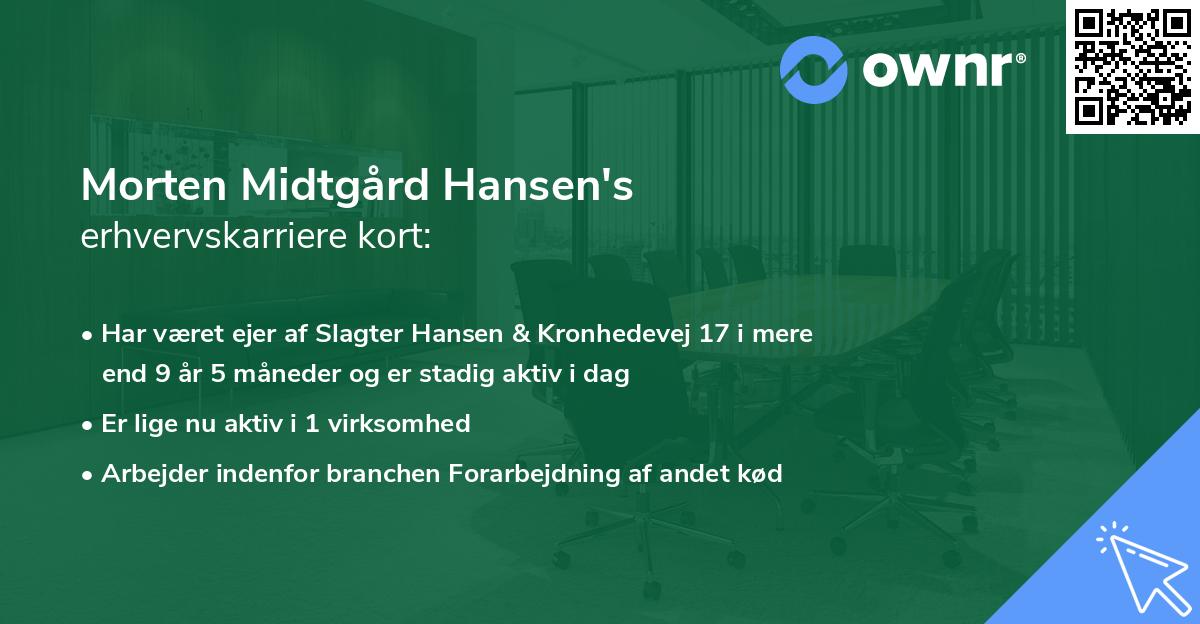 Morten Midtgård Hansen's erhvervskarriere kort