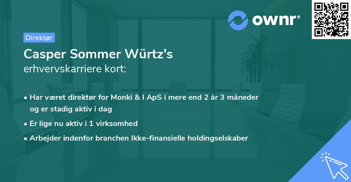 Casper Sommer Würtz's erhvervskarriere kort