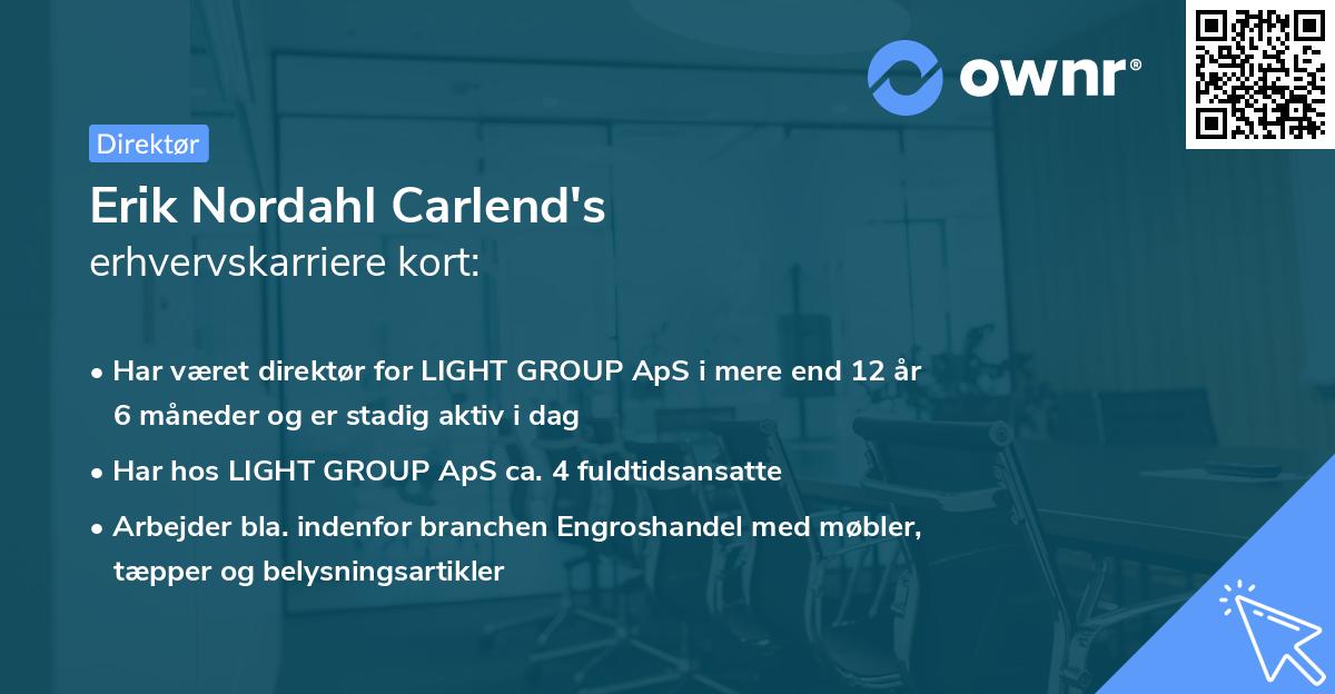 Erik Nordahl Carlend's erhvervskarriere kort