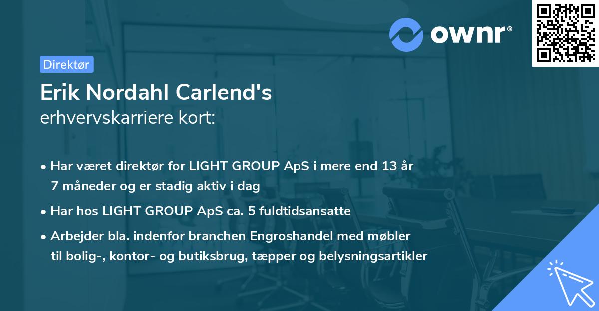 Erik Nordahl Carlend's erhvervskarriere kort