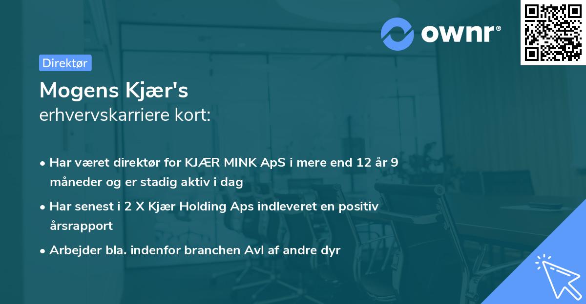 Mogens Kjær's erhvervskarriere kort