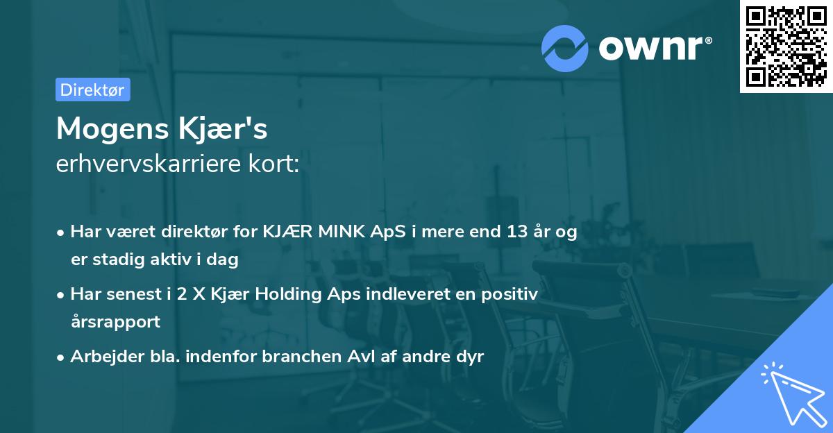 Mogens Kjær's erhvervskarriere kort