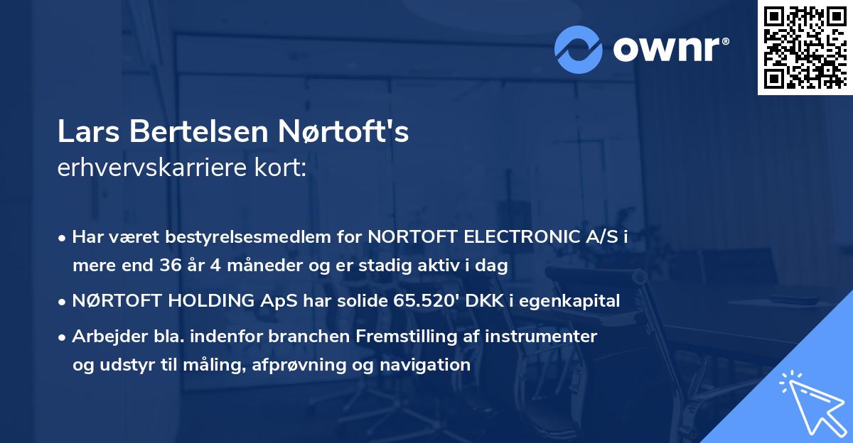 Lars Bertelsen Nørtoft's erhvervskarriere kort