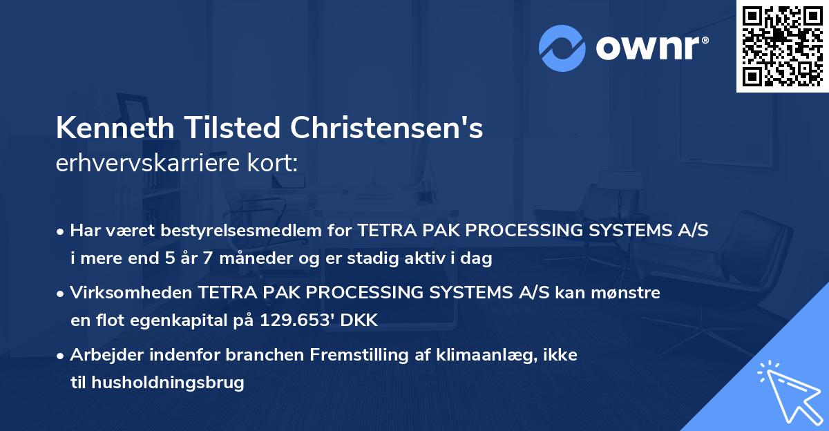 Kenneth Tilsted Christensen's erhvervskarriere kort