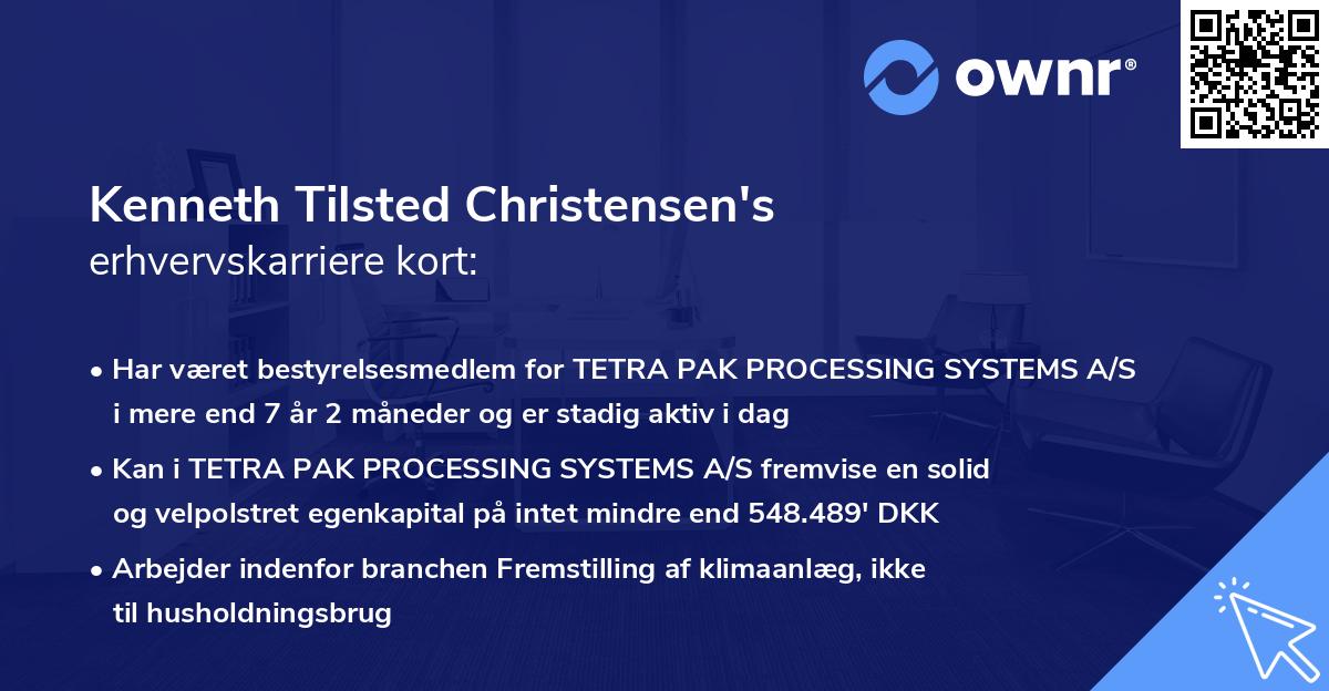 Kenneth Tilsted Christensen's erhvervskarriere kort
