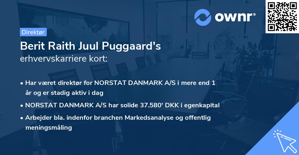 Berit Raith Juul Puggaard's erhvervskarriere kort