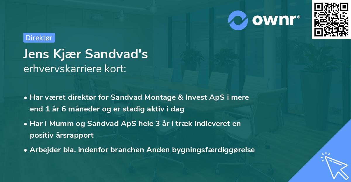 Jens Kjær Sandvad's erhvervskarriere kort