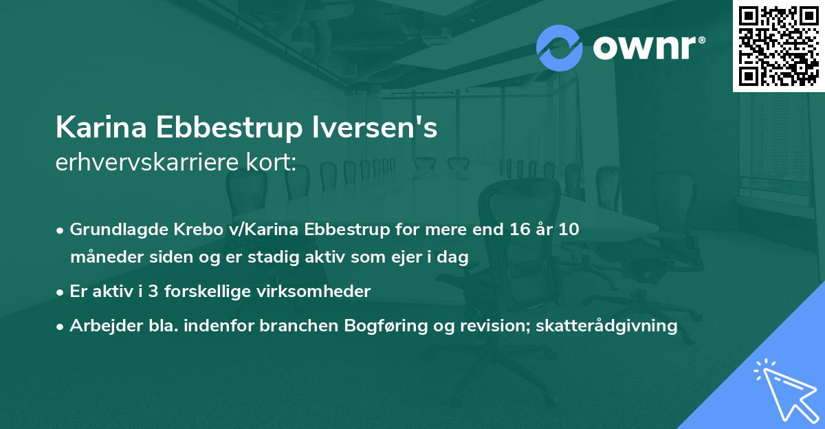 Karina Ebbestrup Iversen's erhvervskarriere kort