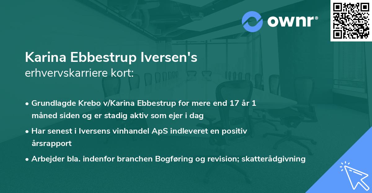 Karina Ebbestrup Iversen's erhvervskarriere kort