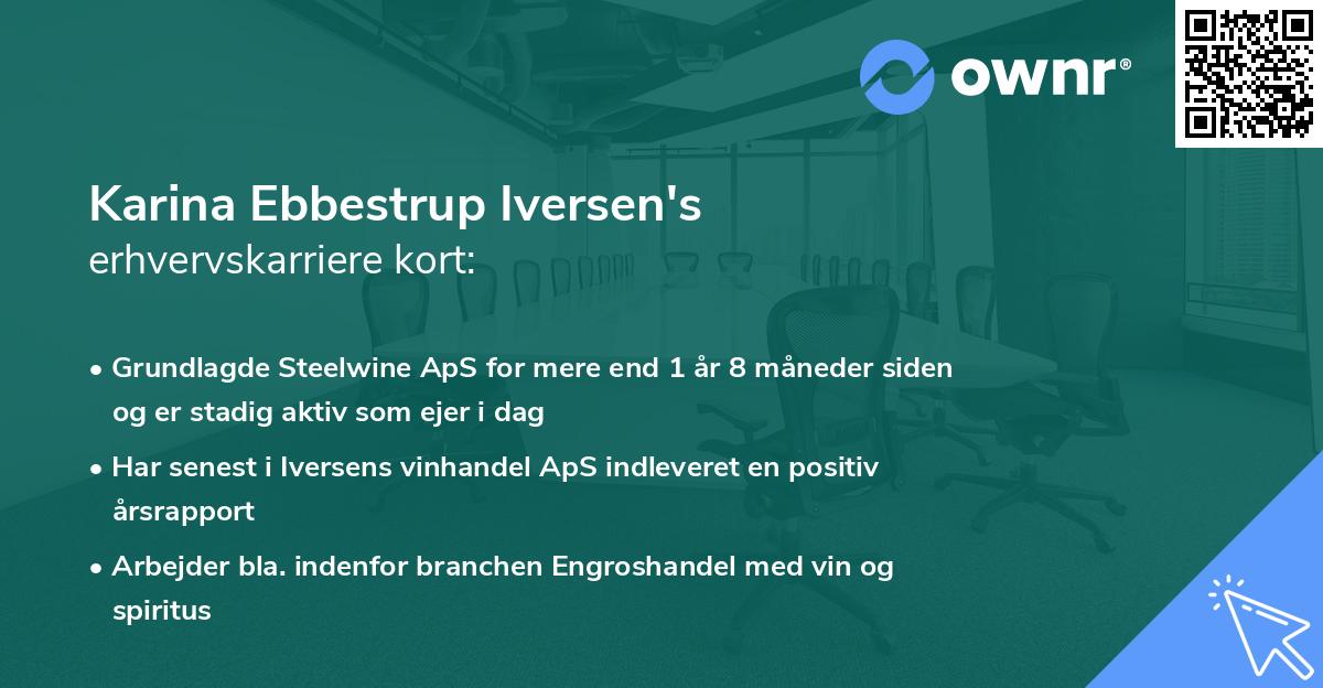 Karina Ebbestrup Iversen's erhvervskarriere kort