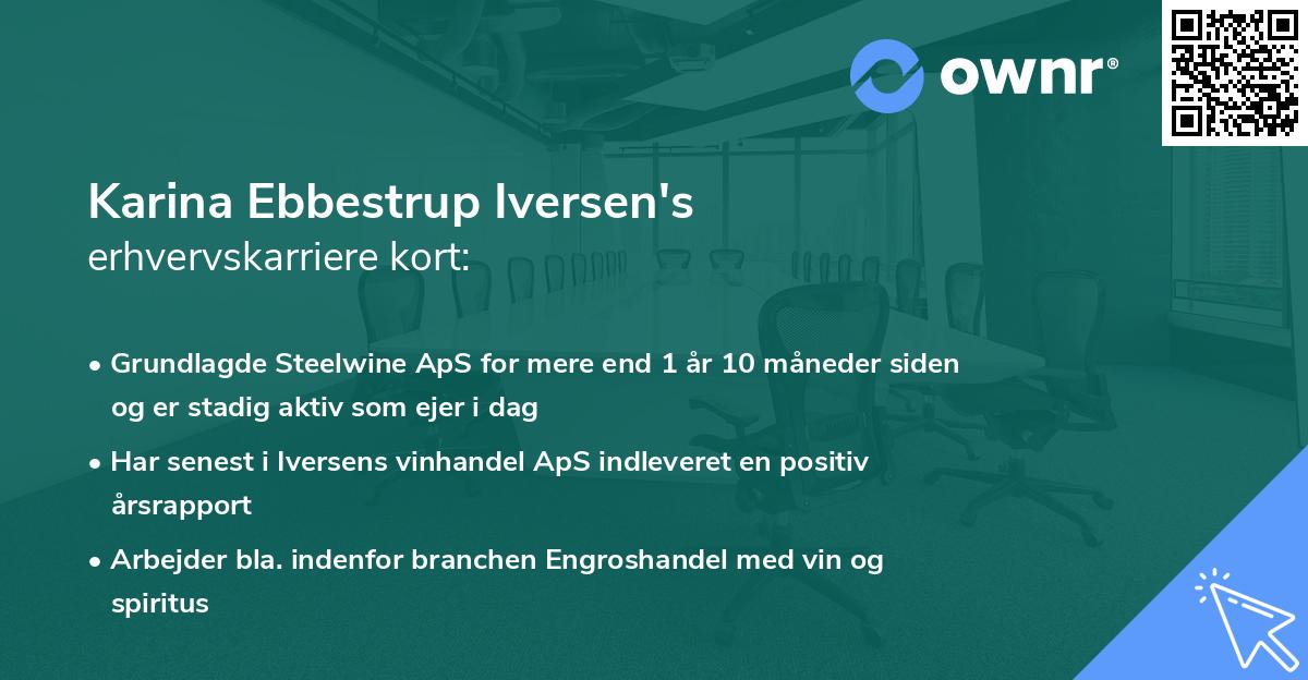 Karina Ebbestrup Iversen's erhvervskarriere kort