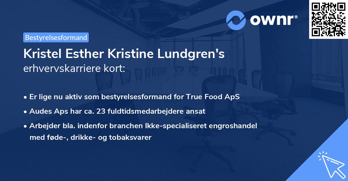 Kristel Esther Kristine Lundgren's erhvervskarriere kort
