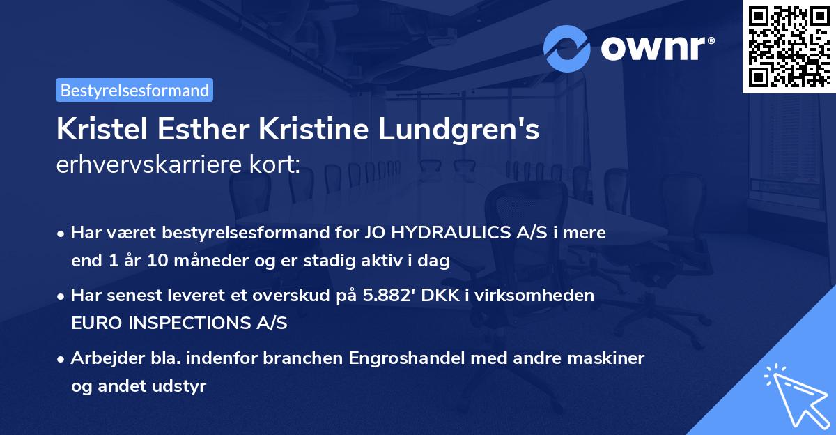 Kristel Esther Kristine Lundgren's erhvervskarriere kort
