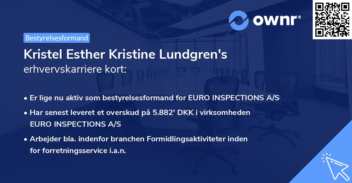 Kristel Esther Kristine Lundgren's erhvervskarriere kort