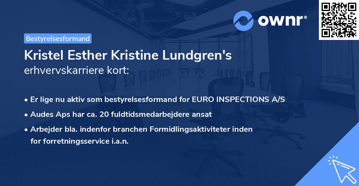 Kristel Esther Kristine Lundgren's erhvervskarriere kort