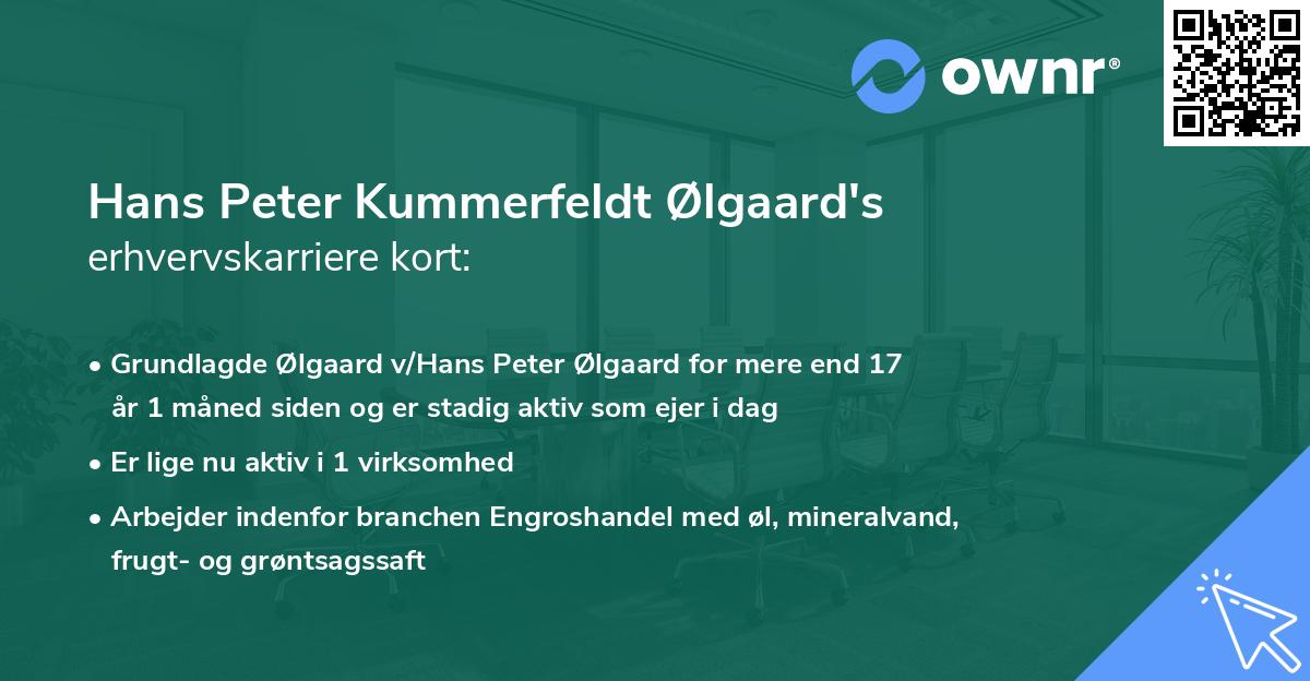 Hans Peter Kummerfeldt Ølgaard's erhvervskarriere kort
