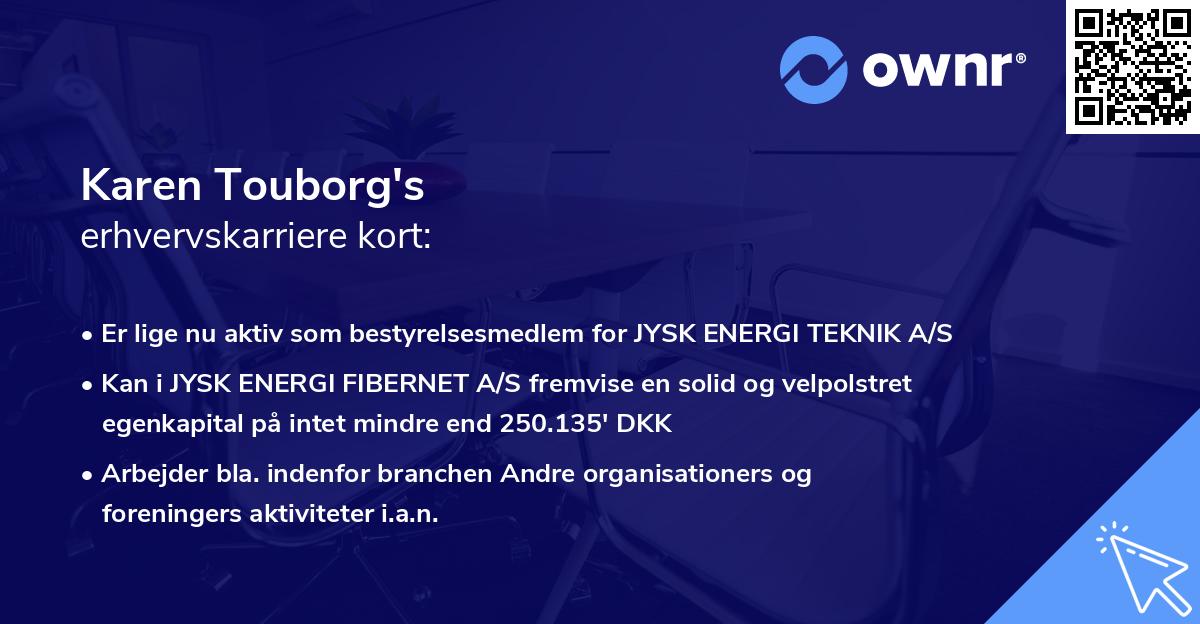 Karen Touborg's erhvervskarriere kort