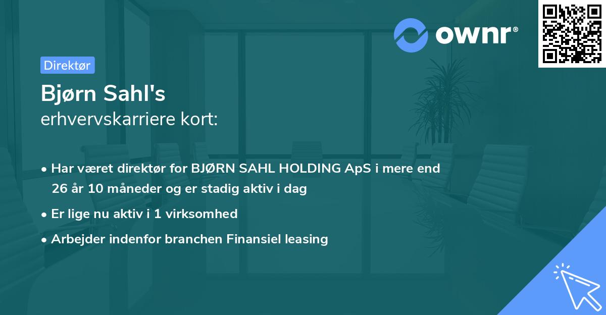 Bjørn Sahl's erhvervskarriere kort