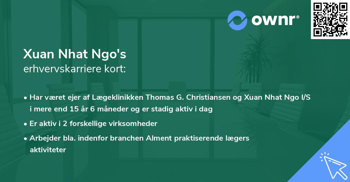 Xuan Nhat Ngo's erhvervskarriere kort