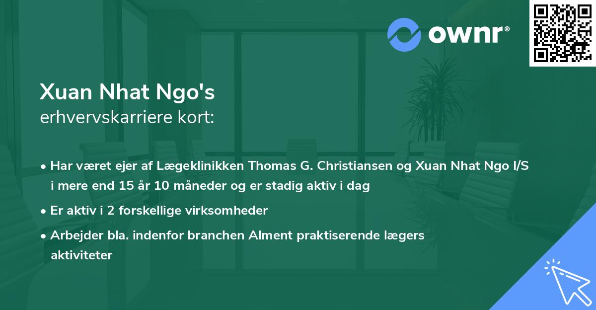 Xuan Nhat Ngo's erhvervskarriere kort