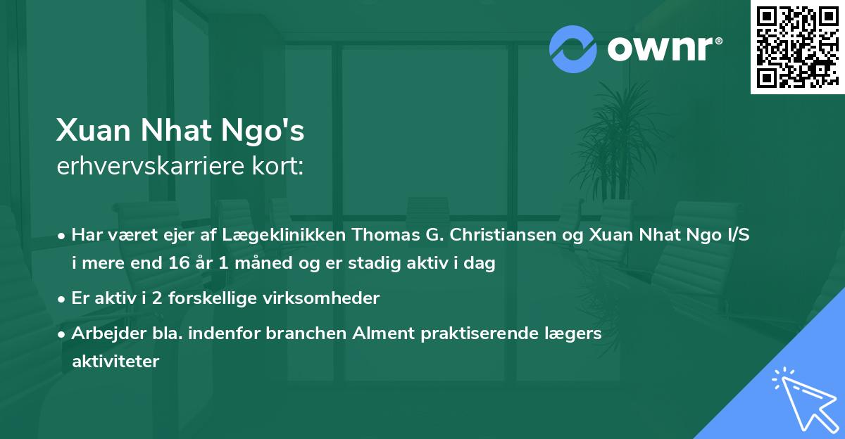 Xuan Nhat Ngo's erhvervskarriere kort