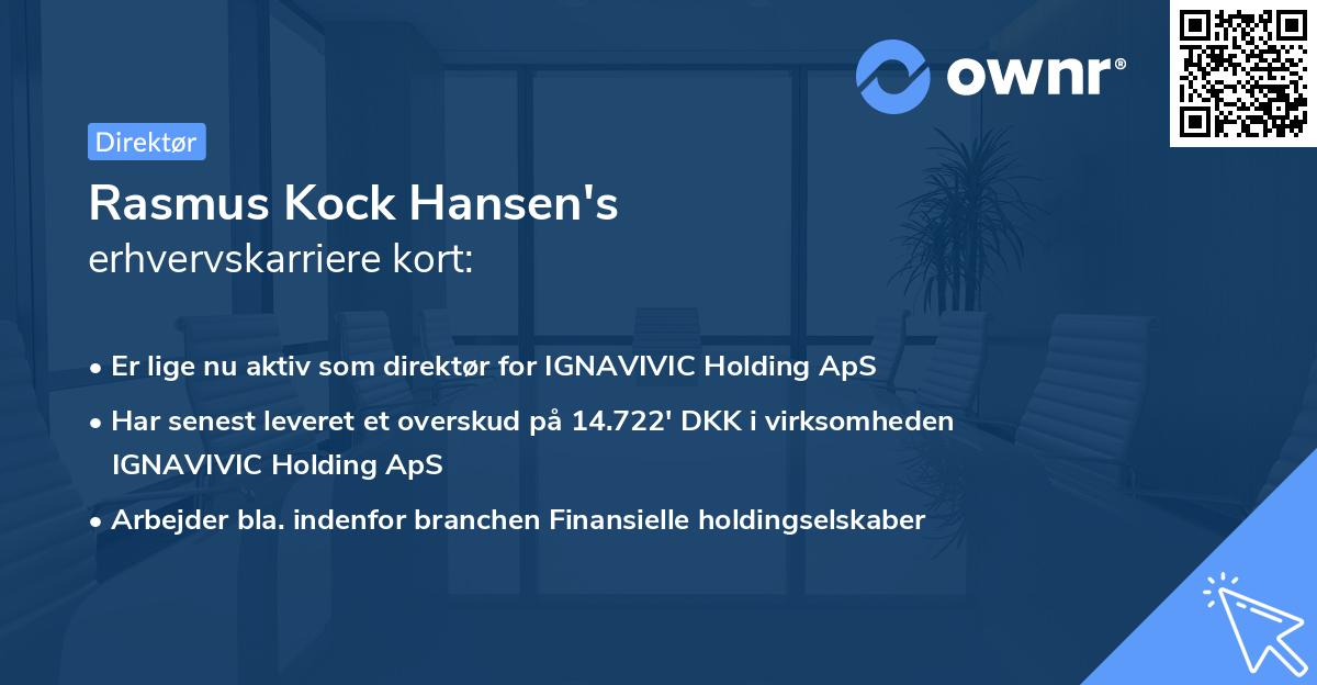 Rasmus Kock Hansen's erhvervskarriere kort