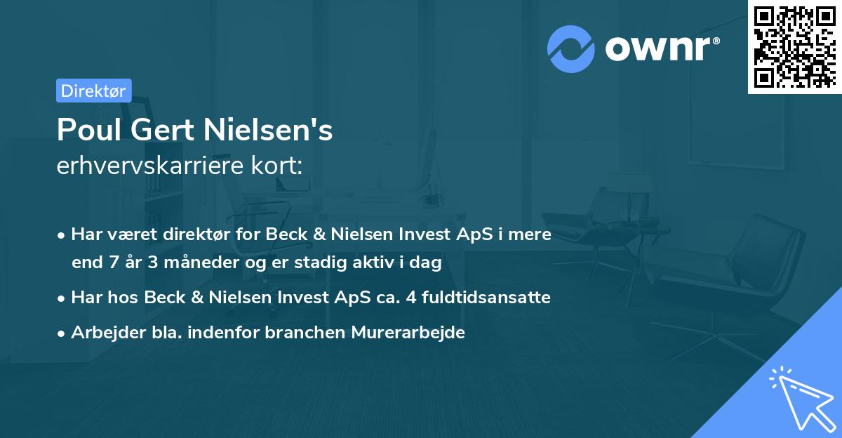 Poul Gert Nielsen's erhvervskarriere kort