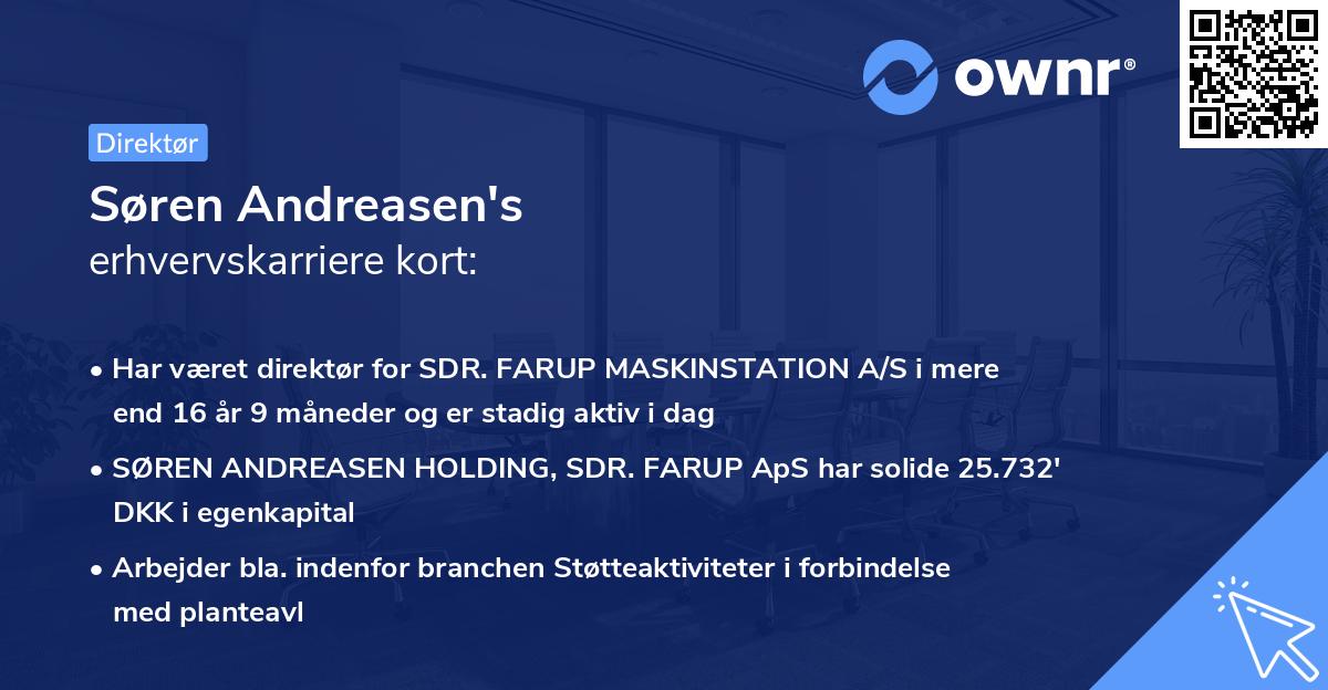 Søren Andreasen's erhvervskarriere kort
