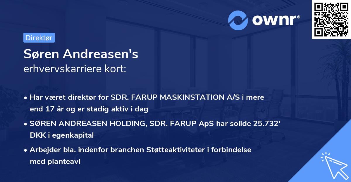 Søren Andreasen's erhvervskarriere kort