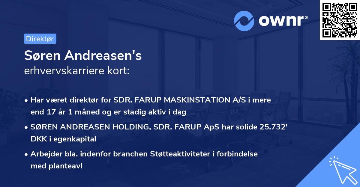 Søren Andreasen's erhvervskarriere kort